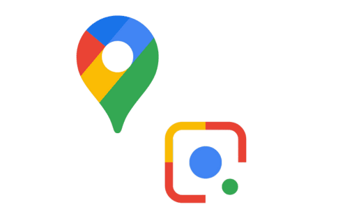google maps (495 x 297 px) google maps and google lens logo